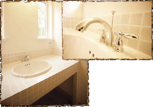 可愛い手づくり洗面と水栓金具